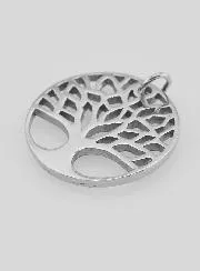 Openwork Tree of Life Medal in Stainless Steel - 18mm