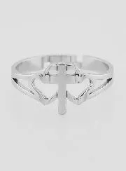 Religious Ring Cross and Hearts Adjustable