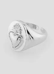 Adjustable Ex Voto Signet Ring in Silvery Brass