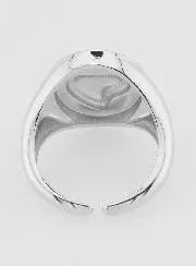 Adjustable Ex Voto Signet Ring in Silvery Brass