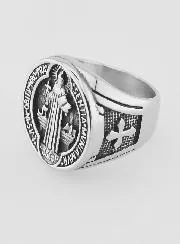 Saint Benedict Signet Ring - Size 57