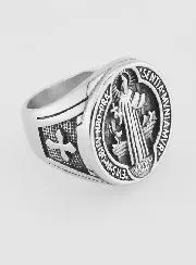 Saint Benedict Signet Ring - Size 57