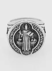 Saint Benedict Signet Ring - Size 59