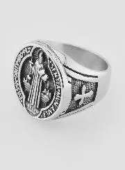 Saint Benedict Signet Ring - Size 59