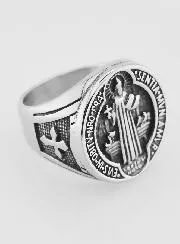 Saint Benedict Signet Ring - Size 59