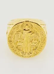 Saint Benedict Signet Ring - Size 57