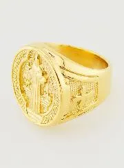Saint Benedict Signet Ring - Size 57