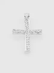 Cross Pendant Silver with Zirconia - 20mm