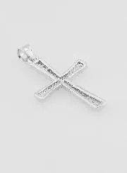 Cross Pendant Silver with Zirconia - 20mm
