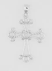Chaldean Cross Pendant Silver - 22mm