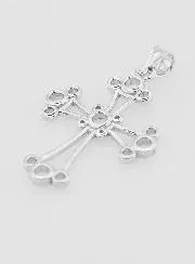 Chaldean Cross Pendant Silver - 22mm