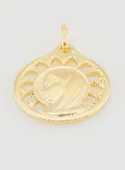 Gold-Plated Openwork Virgin Mary Medal - 20mm
