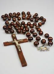 Large Wall Rosary from Lourdes in Black Wood
