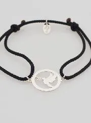 Silver and Black Cord Bracelet - Holy Spirit