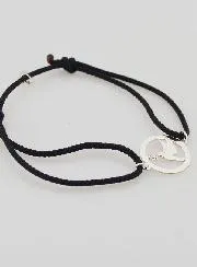 Silver and Black Cord Bracelet - Holy Spirit