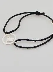 Silver and Black Cord Bracelet - Holy Spirit