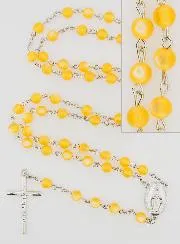 Miraculous Medal Rosary - Amber