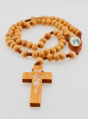 Miraculous Virgin Rosary Wooden Beads