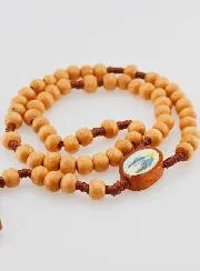 Miraculous Virgin Rosary Wooden Beads