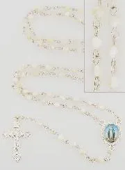 Miraculous Medal Rosary in Genuine Mother-of-Pearl