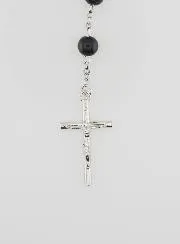 Miraculous Medal Rosary Black Beads