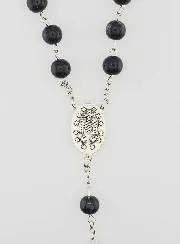 Miraculous Medal Rosary Black Beads