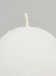 Tabletop Spherical Candle with Ice Crystals 8cm - White