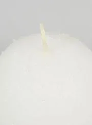Tabletop Spherical Candle with Ice Crystals 8cm - White