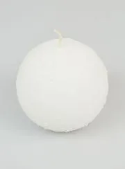 Frosted Ball Christmas Candle 8cm - White