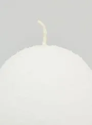 Frosted Ball Christmas Candle 8cm - White
