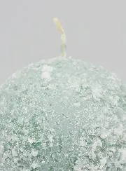 Tabletop Spherical Candle with Ice Crystals 8cm - Green