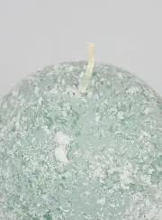 Tabletop Spherical Candle with Ice Crystals 8cm - Green