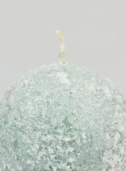 Frosted Ball Christmas Candle 8cm - Green