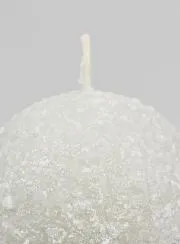 Tabletop Spherical Candle with Ice Crystals 8cm - Silver