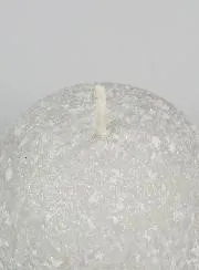 Tabletop Spherical Candle with Ice Crystals 8cm - Silver