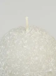 Frosted Ball Christmas Candle 8cm - Silvery