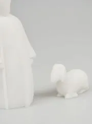 Alabaster Christmas Nativity Scene Shepherd and Sheep - 9cm