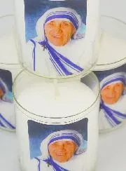 Set of 4 Votive Candles Saint Mother Teresa