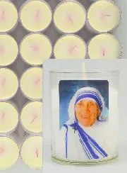 Set of 24 Votive Candles Saint Mother Teresa