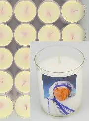 Set of 48 Votive Candles Saint Mother Teresa