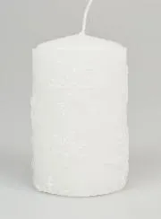 Snow Crystal Tabletop Candle - White