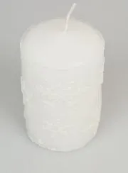 Snow Crystal Tabletop Candle - White
