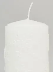 Snow Crystal Tabletop Candle - White