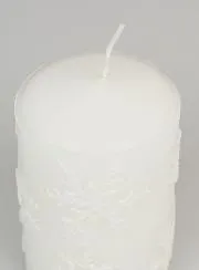 Snow Crystal Tabletop Candle - White