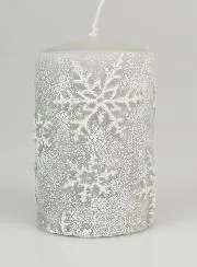 Snow Crystal Tabletop Candle - Silver
