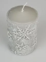 Snow Crystal Tabletop Candle - Silver