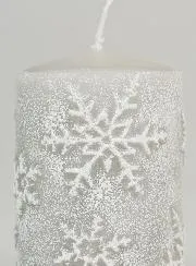 Snow Crystal Tabletop Candle - Silver