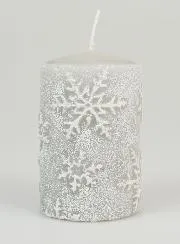 Snowflake Christmas Candle - Silver