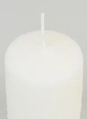 Snow Effect Christmas Candle - 10cm