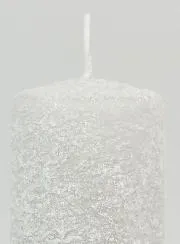 Frosted Effect Christmas Candle 10cm - Silver